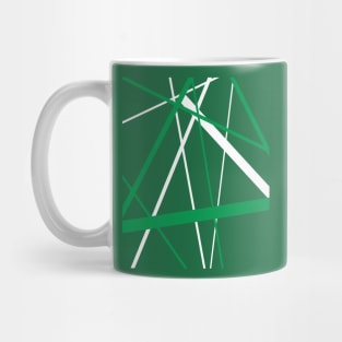 Criss Cross Green and White Lines Mug